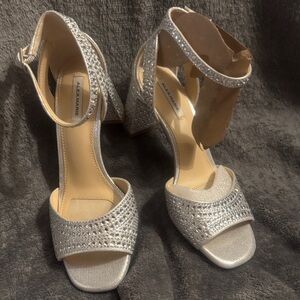 Alex Marie Glittering Silver Heels
